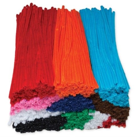 Pacon Jumbo Chenille Stems, 6mm x 12in, AST, 1000PK PAC911001